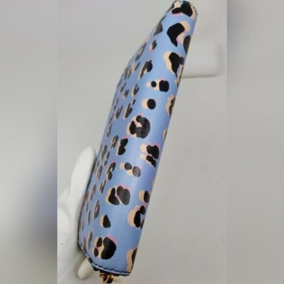 Escada Leather Purple Leopard Continental Wallet $550 - Picture 6 of 12